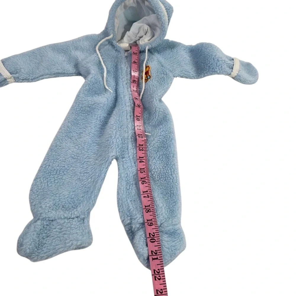 Vintage Disney Winnie The Pooh Baby Bunting‎ Fleece Footed Pajamas Blue Small